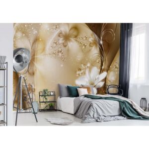 Fototapeta - Luxury Ornamental Design Flowers Gold Vliesová tapeta - 254x184 cm