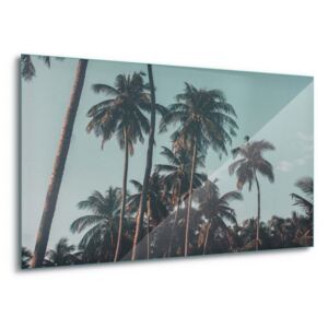 Sklenený obraz - Retro Palms 4 x 30x80 cm