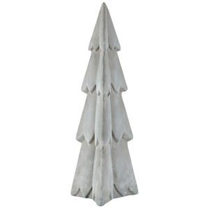 Sivá dekoratívna cementová soška KJ Collection Christmas Tree, výška 25,5 cm