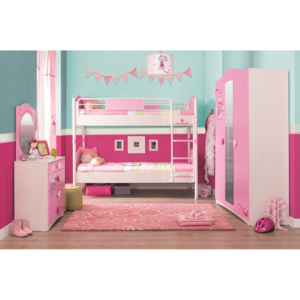 Detská izba pre dve dievčatá Princess I - Detská poschodová posteľ Princess