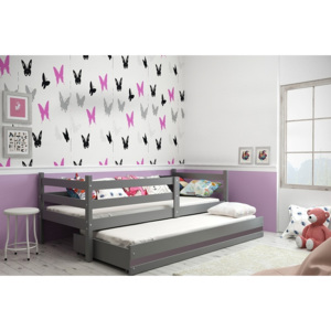 Detská posteľ RAFAL 2 + matrac + rošt ZADARMO, 90x200 cm, grafit, grafit