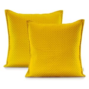 Žltá obliečka na vankúš DecoKing Carmen, 45 x 45 cm