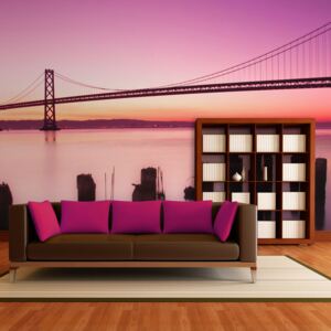 Fototapeta - San Francisco Bay in violet, California 200x154 cm