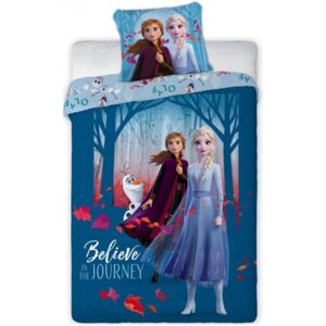 Faro · Bavlnené posteľné obliečky Ľadové kráľovstvo - Frozen - motív Believe in The journey - 100% bavlna - 70 x 90 cm + 140 x 200 cm