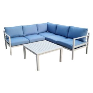 NABBI Alluminio hliníkový záhradný nábytok biela / modrá