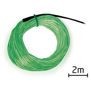 Svietiace kábel - drôt, 2m, zelený