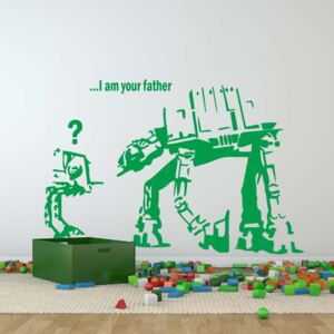 GLIX Banksy "I am your father" - nálepka na stenu Zelená 100 x 60 cm