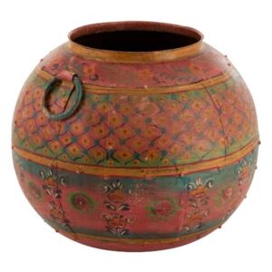 Okrúhly maľovaný kovový kvetináč / váza Sphere - Ø43 * 36cm