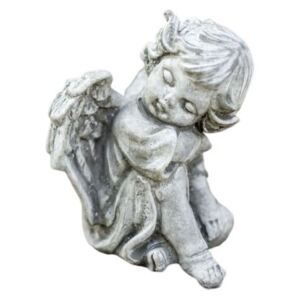 Záhradná betónová dekorácie sediaci anjelik - 8 * 7 * 11cm