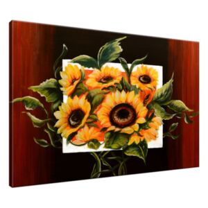 Ručne maľovaný obraz Prekrásne slnečnice 120x80cm RM1496A_1B