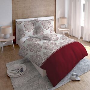 Béžovo červené obliečky na posteľ z bavlny s krásnymi znakmi