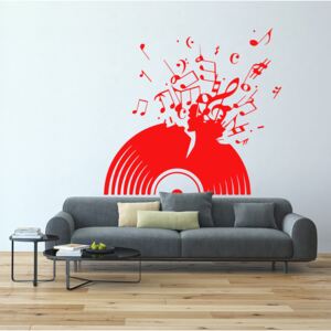 GLIX Vinylová platňa - nálepka na stenu Svetlo červená 50 x 45 cm