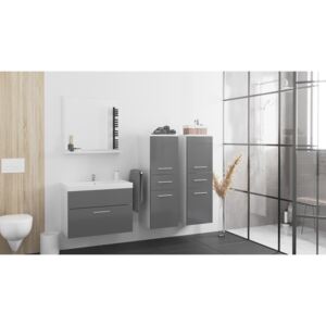 MEBLINE Kúpeľňový nábytok LUPO MINI biely / grafit lesk