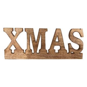 X-MAS Nápis dekoračný z mangového dreva 45 cm