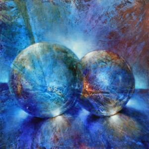 Umelecká fotografia Two blue marbles, Annette Schmucker
