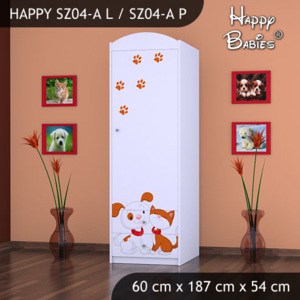 Detské skrine Happy Biela SZ04-A