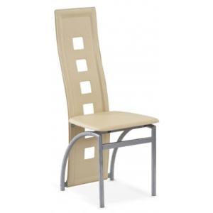 K4-M - Jedálenská stolička (tmavo krémová, strieborná)