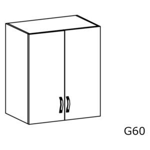 Kuchynská skrinka horná dvojdverová ROYAL G60, 60x72x32, biela sosna škandinávská/dub divoký