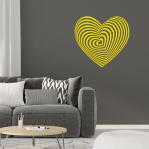 Nálepka na stenu GLIX - Hypno srdce Žltá 50 x 45 cm
