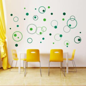 Nálepka na stenu GLIX - Kruhy Svetlo zelená 3 x 30 x 55 cm