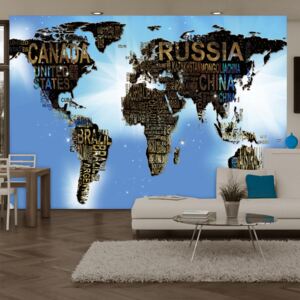 Fototapeta - World Map - Blue Inspiration 300x210 cm