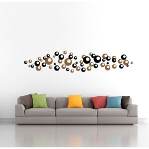 Nálepka na stenu GLIX - Bubliny dvojfarebné Čierna a hnedá 2 x 30 x 30 cm