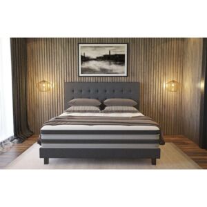 Boxspringová posteľ moderného dizajnu vhodná pre vyššie matrace Columbus, farba Tetra Graphite, 160x200 cm