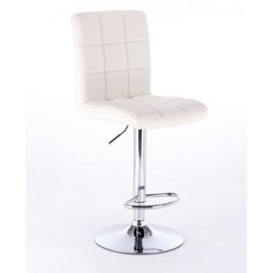 Barová stolička TOLEDO na striebornom tanieri - biela