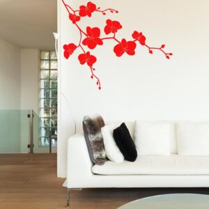 Nálepka na stenu GLIX - Květinová dekorace II. Svetlo červená 50 x 40 cm