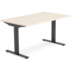 Kancelársky pracovný stôl Modulus, T-rám, 1400x800 mm, breza/čierna