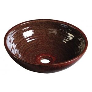 Sapho ATTILA keramické umývadlo, priemer 42,5cm, keramické, purpurovo červená (DK003)