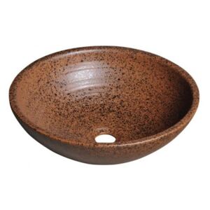 Sapho ATTILA keramické umývadlo, priemer 42,5cm, keramické, terakota hnedá (DK004)