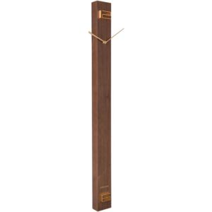 Hnedé drevené nástenné hodiny Karlsson Discreet Long, 7,7 x 90 cm