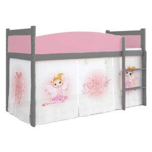 GL Vyvýšená sivá posteľ Swing balet 01 rošt + matrac zadarmo Farba: Ružová