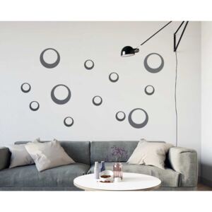 Nálepka na stenu GLIX - Dekorácie kruhy Šedá 60 x 40 cm