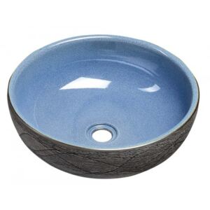 Sapho PRIORI keramické umývadlo, priemer 41cm, 15cm, modrá/šedá (PI020)