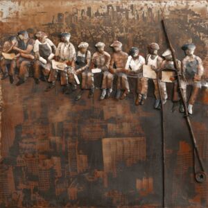 Falc Kovový obraz - Železný muži Manhattanu, 100x100 cm