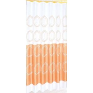 AQUALINE Záves 180x180cm, 100% polyester, biela/oranžová (16474)