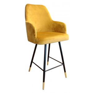 Barová stolička s operadlom Venio čierno-zlaté nohy Magic velvet 15