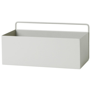 Ferm Living Nástenný box Wall Box Rectangle, light grey