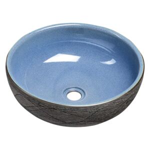 SAPHO - PRIORI keramické umyvadlo, průměr 41cm, 15cm, modrá/šedá (PI020)
