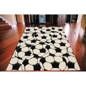 Kusový koberec PP Fotbal biely, Velikosti 80x150cm