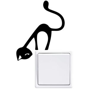 Nálepka na stenu GLIX - Zvedavá mačka
