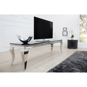Dizajnový TV stolík Rococo 160 cm čierna / strieborná