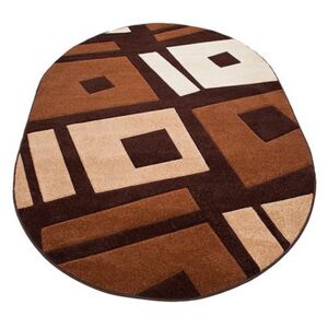 Kusový koberec Štvorčeky hnedý ovál, Velikosti 190x270cm