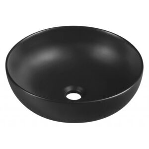 Sapho RONDANE keramické umývadlo, priemer 40x13,5 cm, na dosku, čierna matná (AR435B)
