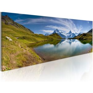 Obraz na plátne Bimago - Mountain lake 135x45 cm