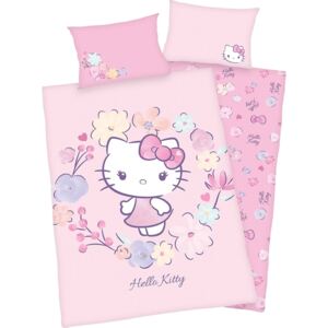 Obliečky do postieľky z BIO bavlny Hello Kitty 01 100x135 40x60 cm 100% Bavlna Herding