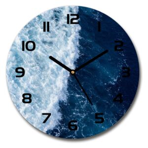 Sklenené hodiny na stenu Morské vlny pl_zso_30_f_89539780