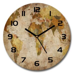 Sklenené hodiny na stenu Polytická mapa